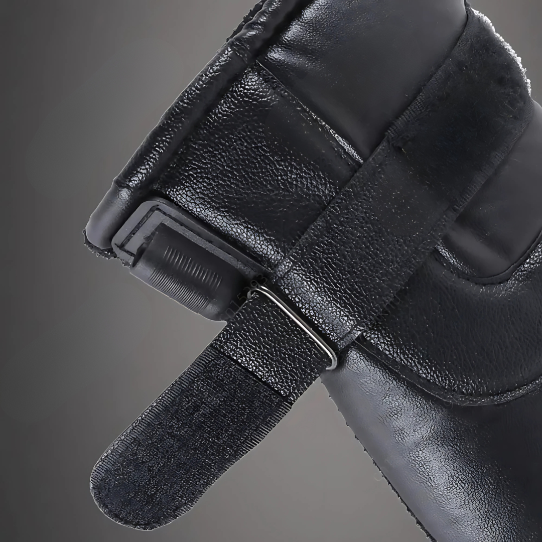 Leather USB Heated Winter Gloves - Touchscreen