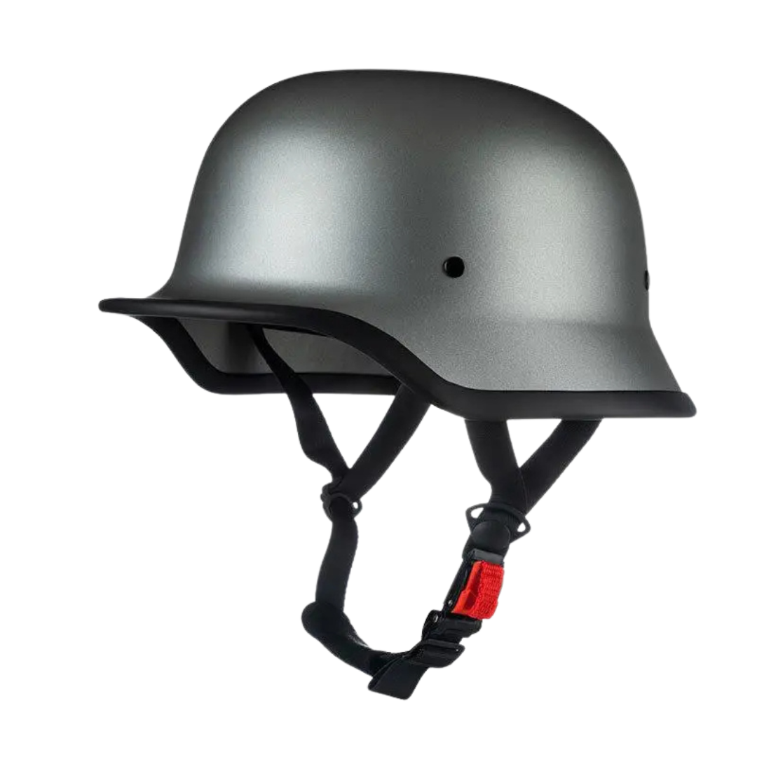 Premium German Motorcycle Half Helmet: Lightweight, Comfort Safety Gloss Grey / XXL