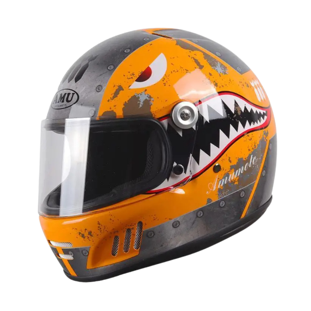 FiberTech Full Face Helmet Fiber Glass with HD Visors Riders