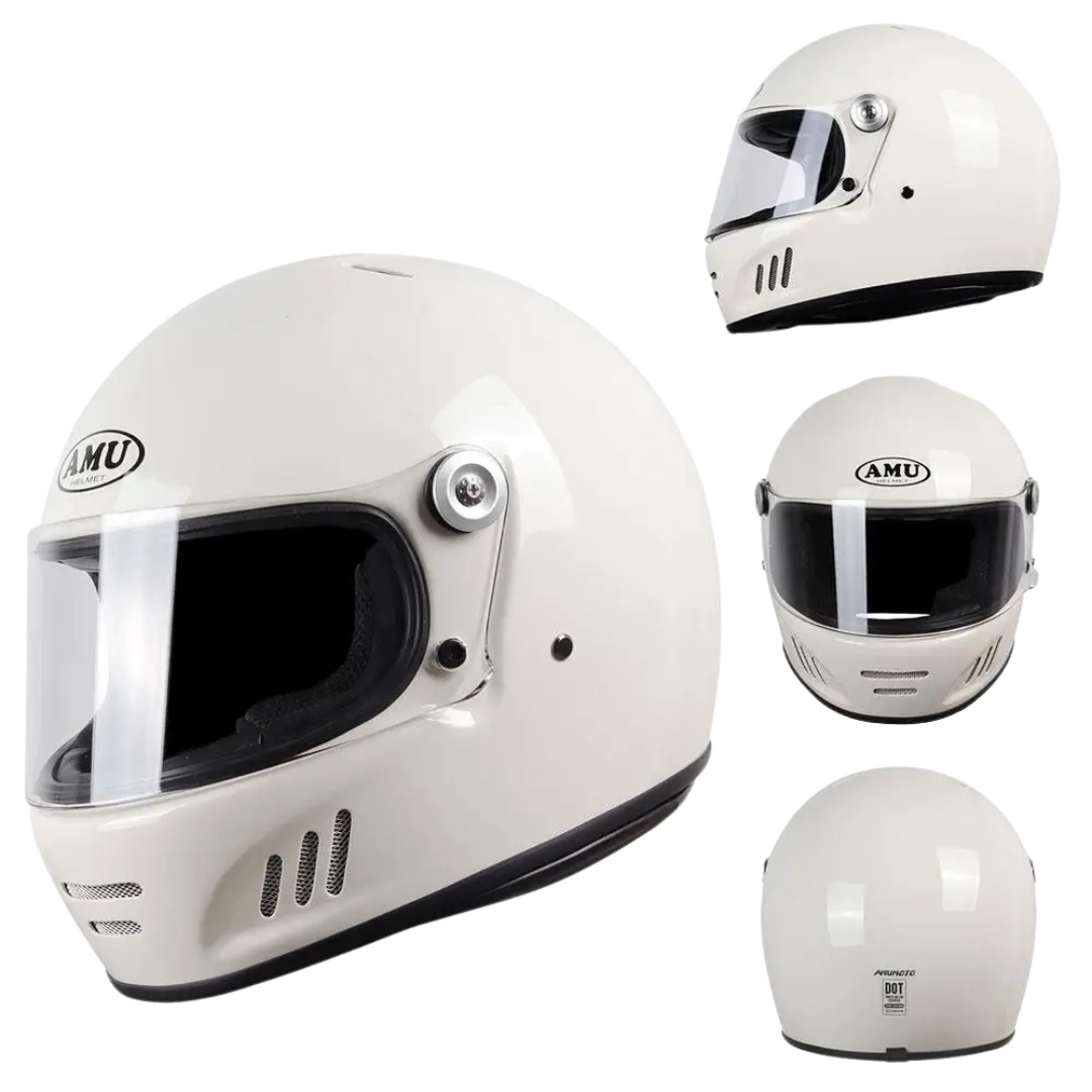 FiberTech Full Face Helmet - Fiber Glass with HD Visors