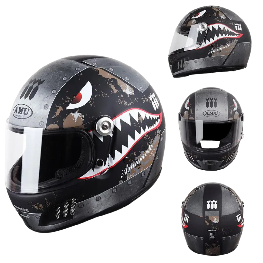 Shark mouth hotsell motorcycle helmet