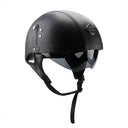 Retro Leather Half Helmet - Retractable Visor