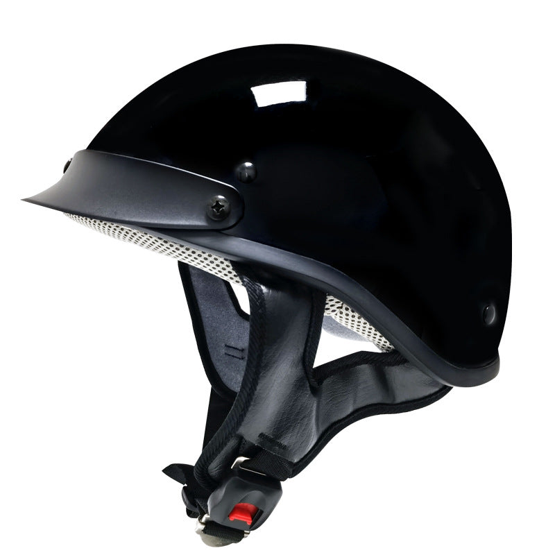 Raider Motorcycle Half Helmet DOT Approved (Matte Black), S-XL