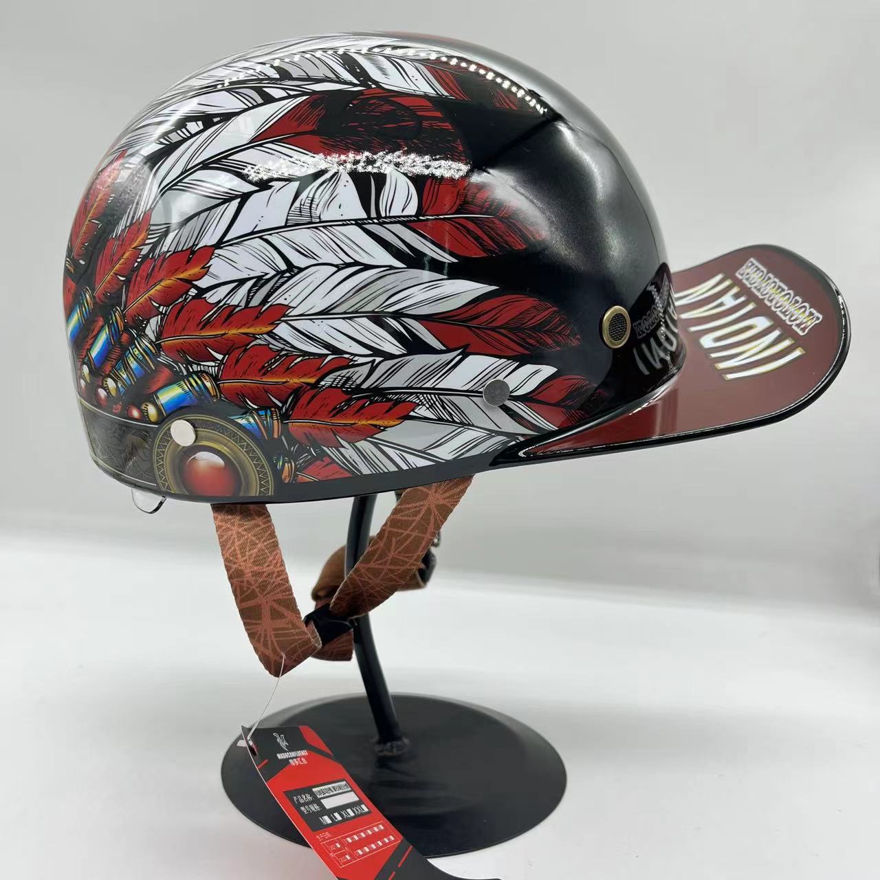 Baseball Motorcycle Helmet Builtin Visor Gear Rider