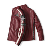Racing Pilot Style Motorcycle Leather Jacket