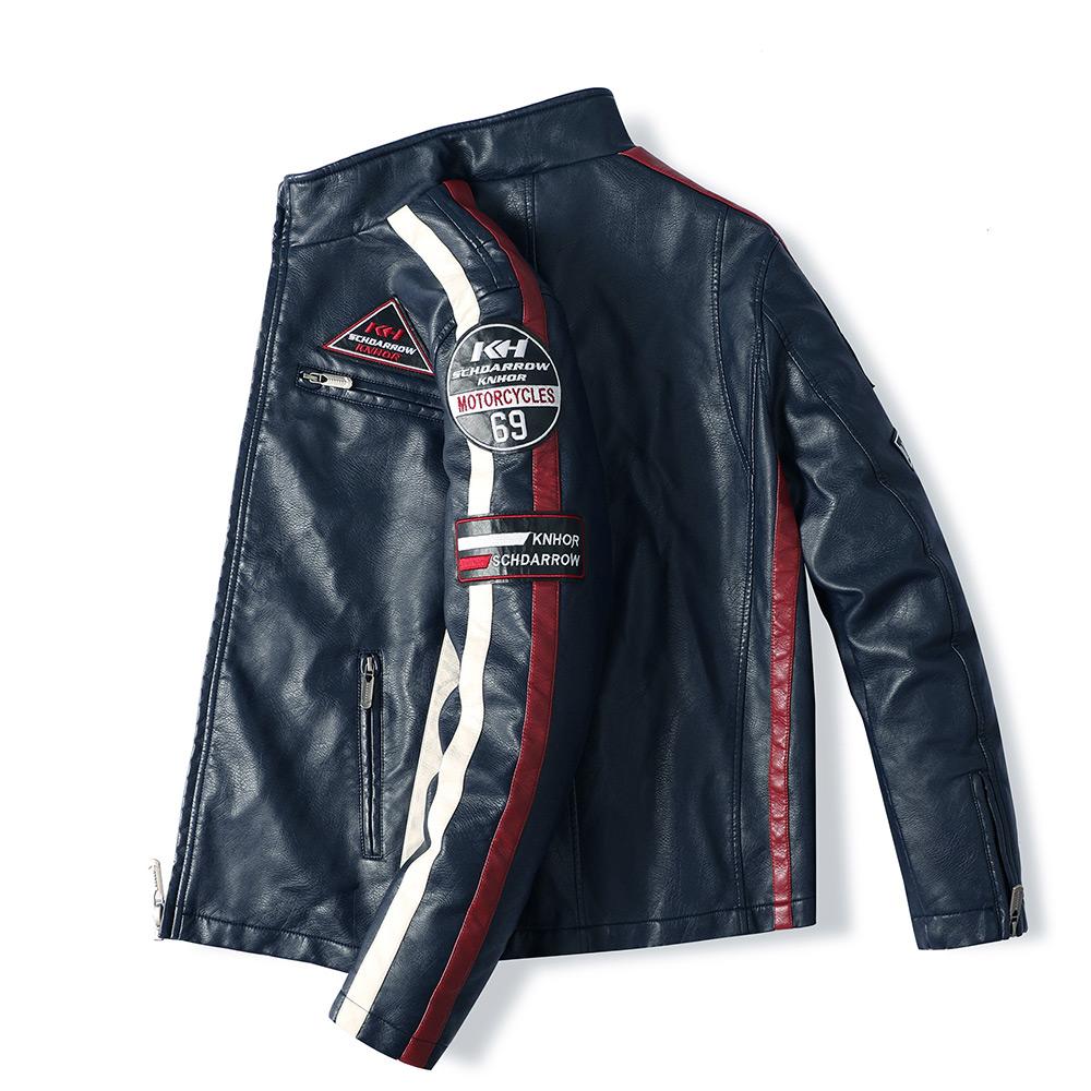 Racing Pilot Style Motorcycle Leather Jacket