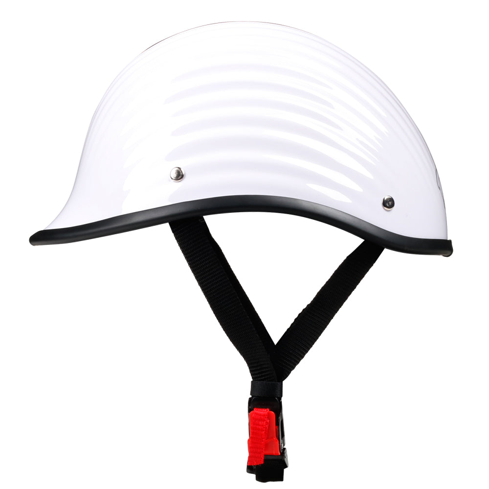 Fiber Half Helmet -  White