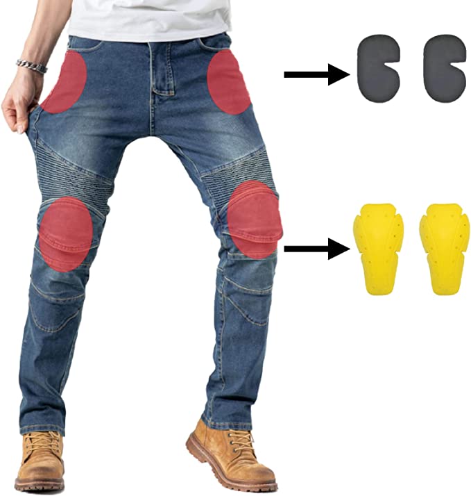 Motorcycle Riding Jeans With Armor Men Women Biker Cycling Protective Pants  … (S=28) : : Clothing, Shoes & Accessories