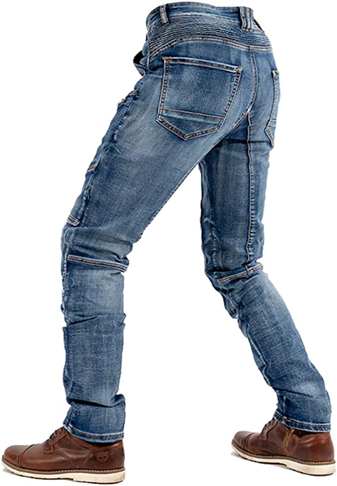 Men's Motorcycle Denim Jeans Riding Pants Motocross Motorbike
