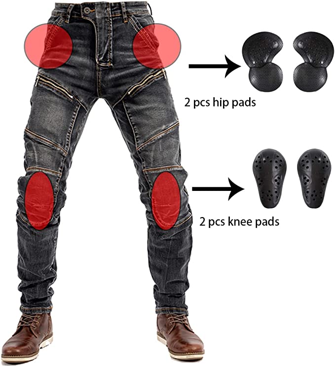 Motorcycle Riding Jeans Kevlar Motorbike Racing Pants with Removable A –  Riders Gear Store