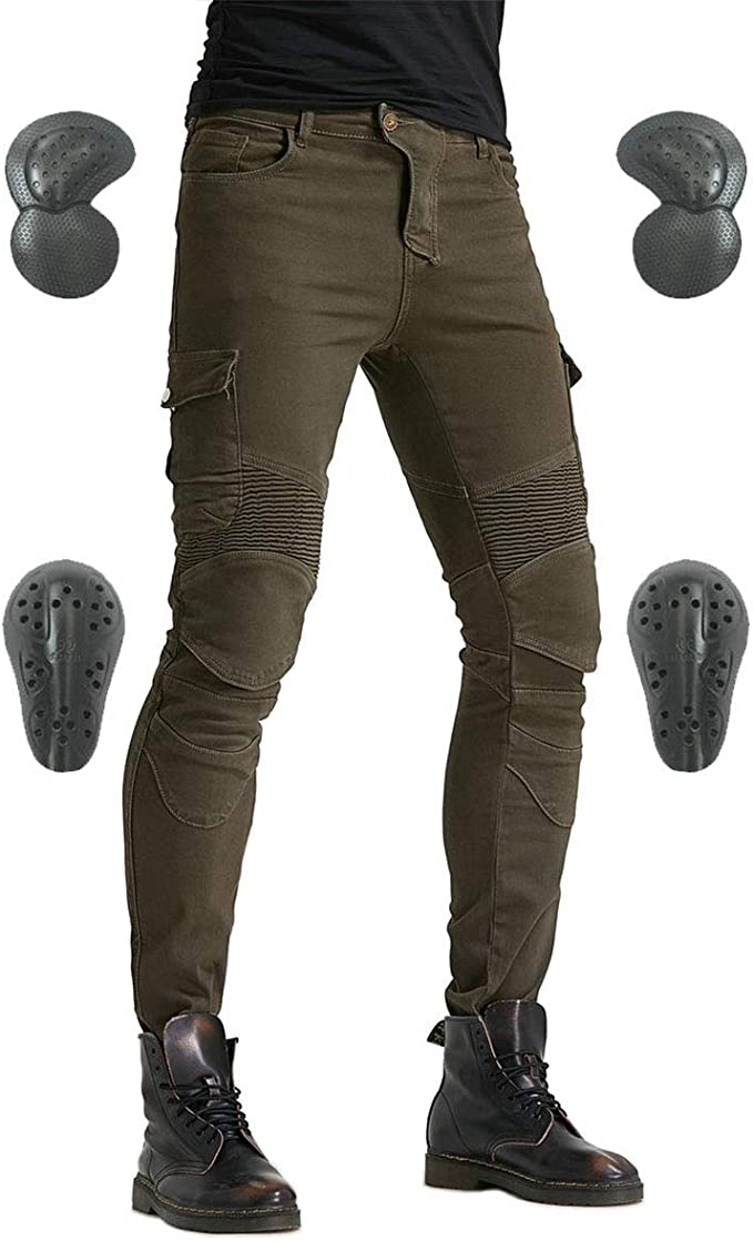 Motorcycle Riding Pants for Men Biker Motocross Racing Jeans Cycling  Protective Pants with Armor Pads - The Bikers' Den