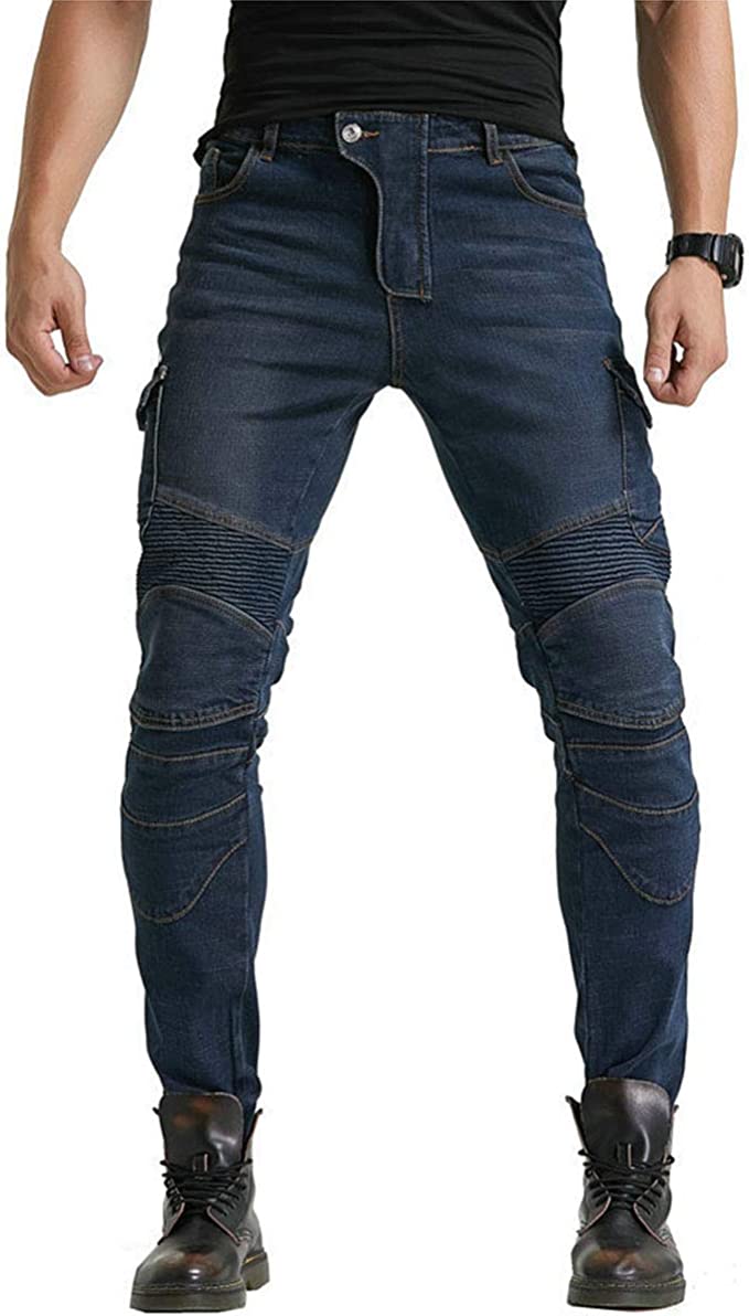 B:O:S Men‘s Aramid Motorcycle Jeans – CE-Level 1 Hip & Knee Protectors (Summer)