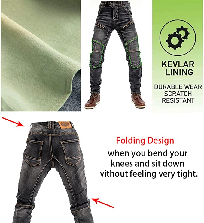 Motorcycle Riding Jeans Kevlar Motorbike Racing Pants with Removable A – Riders  Gear Store