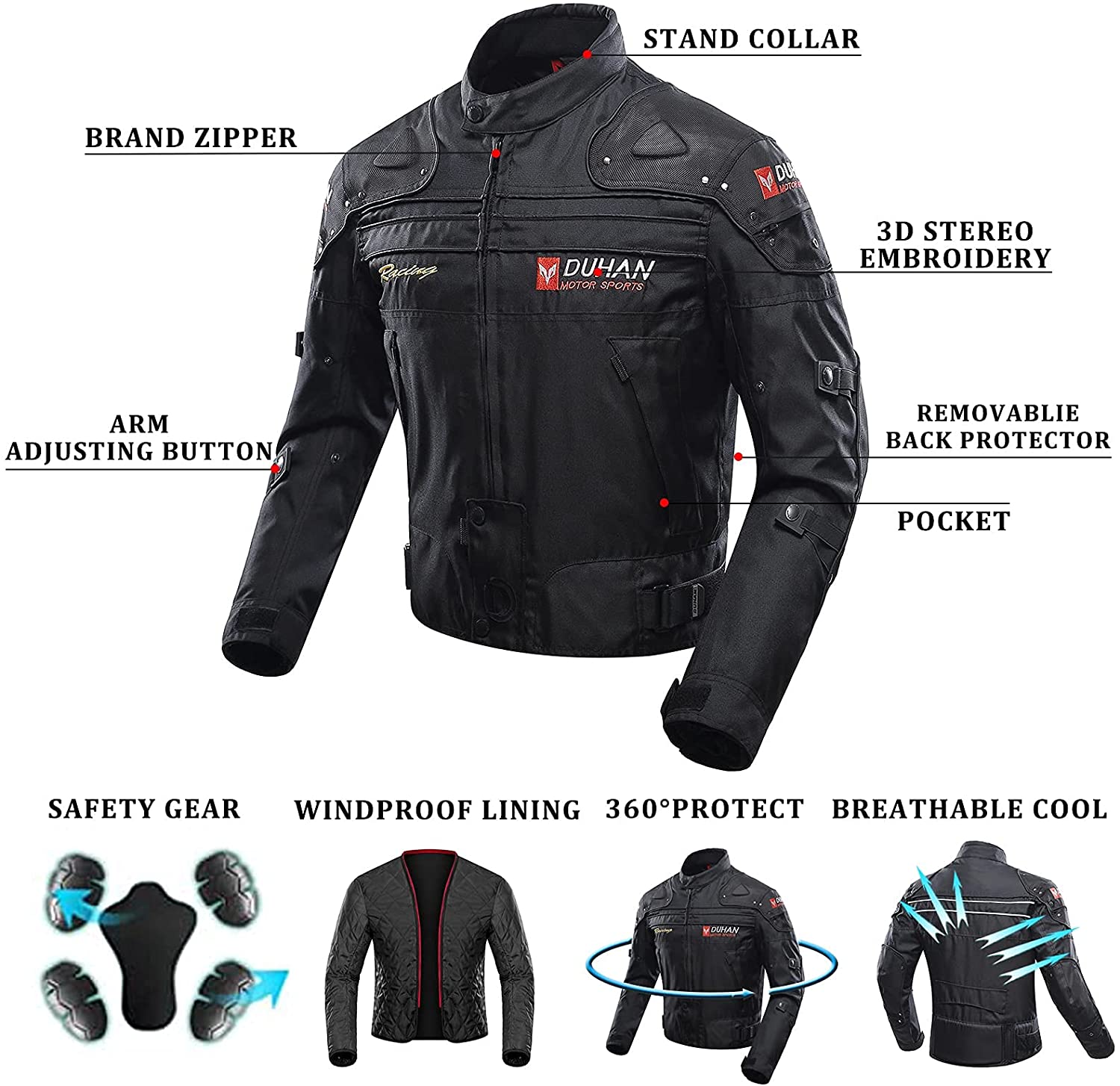Motorcycle Jacket Windproof Body Protective Gear CE Armored Unisex | Shop  Today. Get it Tomorrow! | takealot.com