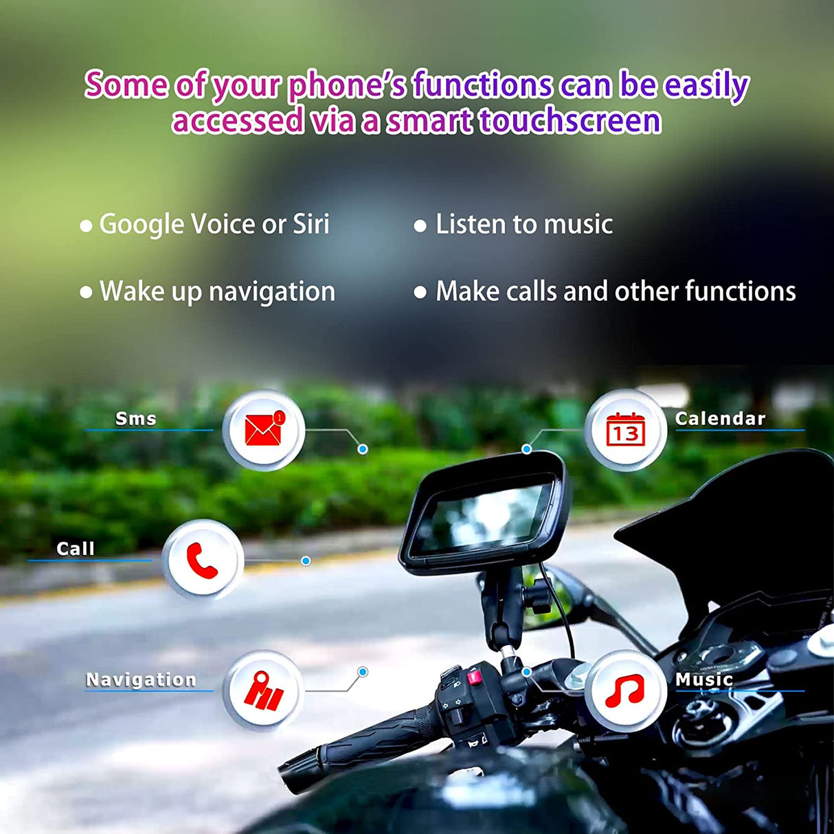 All-Terrain Motorcycle GPS Navigation Device with Wireless CarPlay/Wireless Android Auto, 5"