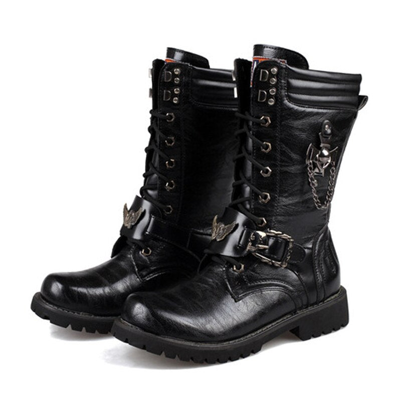 Mens punk hot sale combat boots