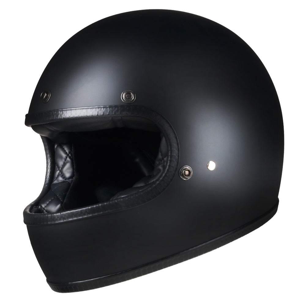 Full Face Retro Motorcycle Helmet - Cafe Racer - Matte