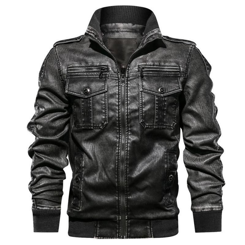 Retro Style Biker Leather Jacket