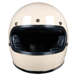 Full Face Retro Motorcycle Helmet - Cafe Racer - Gloss White