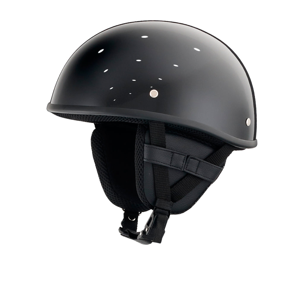 Smallest Lightest SOA Style Beanie Half Helmet - Gloss Black