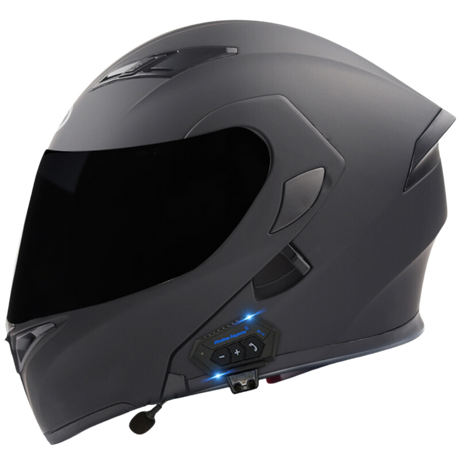 bluetooth motorcycle helmet black friday ILM Integrated Modular Flip up Full Face Sun Shield Mp3 Intercom Model 953 (L, Matte Black) : Automotive Lightweight quad Bluetooth Helmets Gear Rider