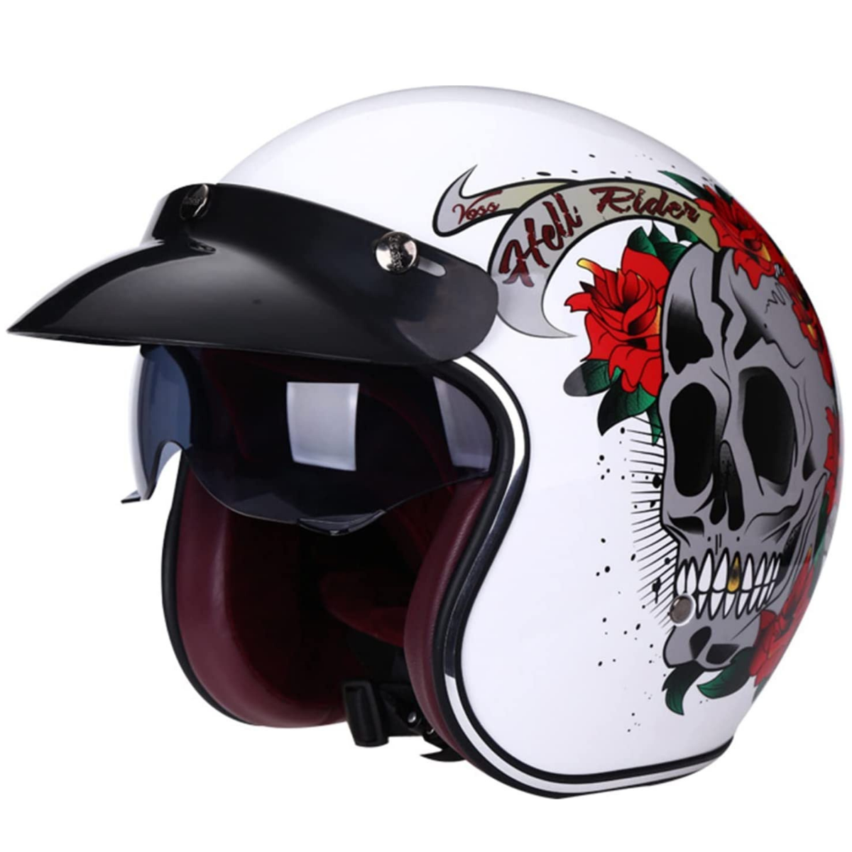Vintage Open Face Helmet - Retractable Visor – Riders Gear Store