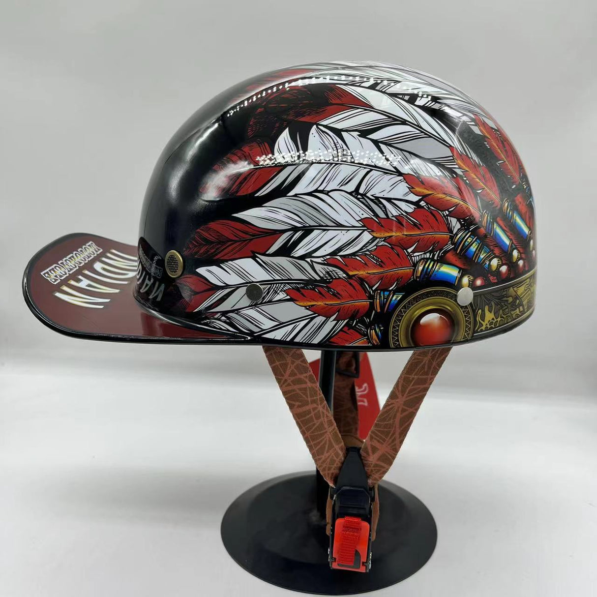 Baseball Motorcycle Helmet Built-in Visor