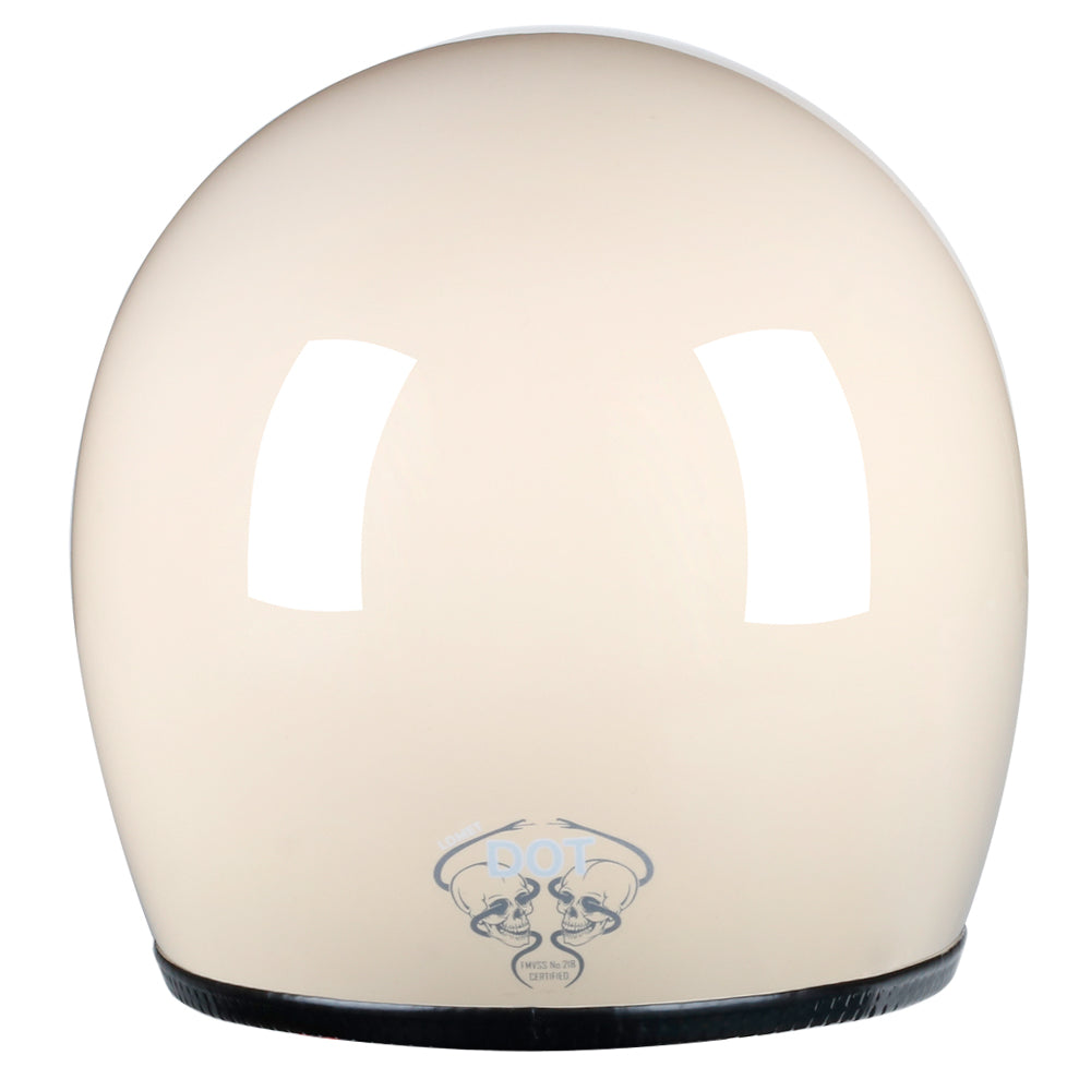 Full Face Retro Motorcycle Helmet - Cafe Racer - Gloss White