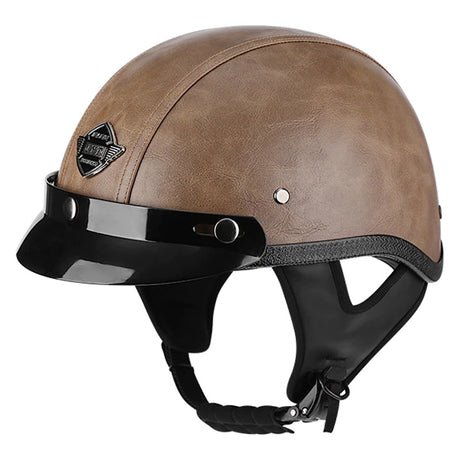Retro Leather Half Helmet