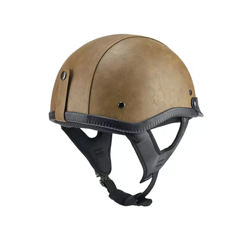 Vintage Retro Leather Half Helmet