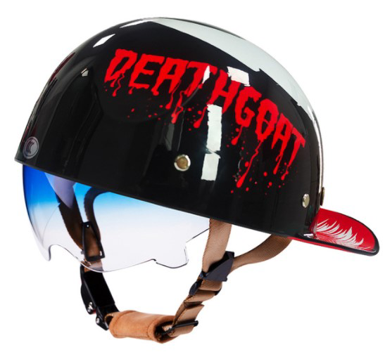 Baseball Motorcycle Helmet Built-in Visor Cruiser Black / L Baseball Motorcycle Helmet Built-in Visor Cruiser Black / L