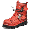 Leather Skull Boots Gothic Punk