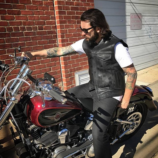 Biker on sale vest jacket