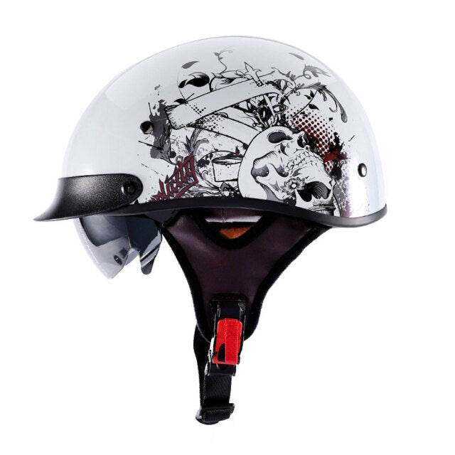 Premium Retro Motorcycle Helmet - Retractable Visor – Riders Gear