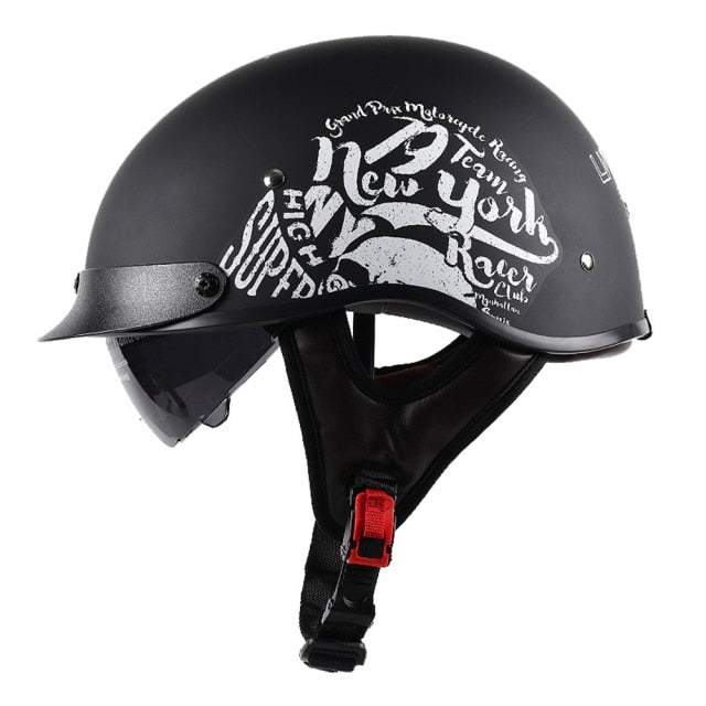 Premium Retro Motorcycle Helmet - Retractable Visor – Riders Gear