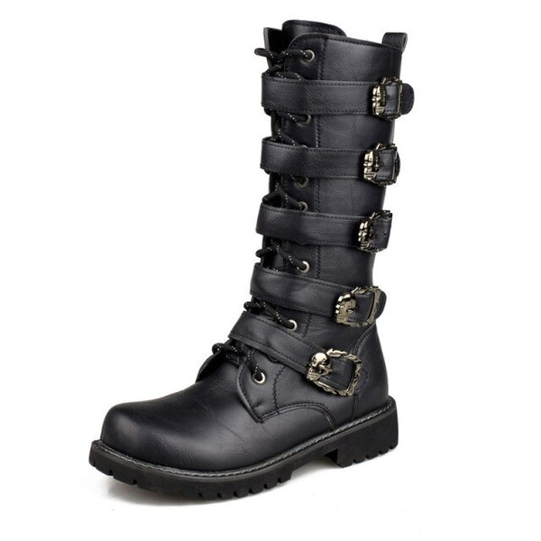 ヴィンテージ ブーツ Distressed Punk Biker Boots product-image-